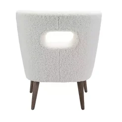 Discount Kirklands Home Cream Fluffy Wingback Accent Chair White