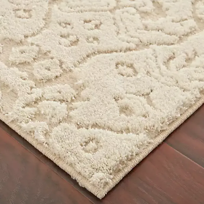 Outlet Kirklands Home Cream Francesca Woven Shag Runner, 3x5 Ivory