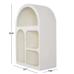 Kirklands Home Cream Geometric Arch Wall Shelf