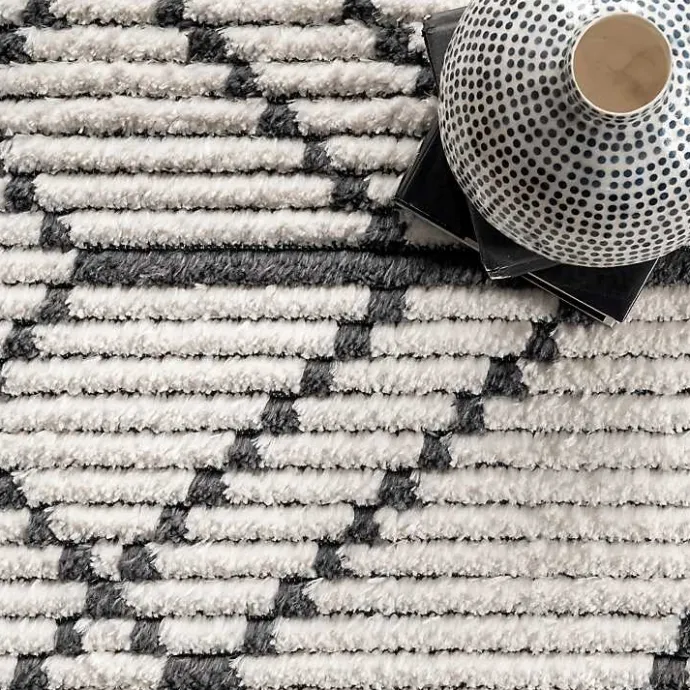 Clearance Kirklands Home Cream Geometric Diamonds Fringed Area Rug, 7x10