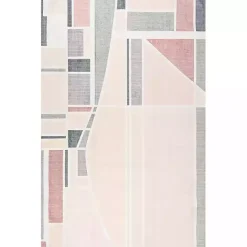 Sale Kirklands Home Cream Geometric Shapes Washable Area Rug, 8x10