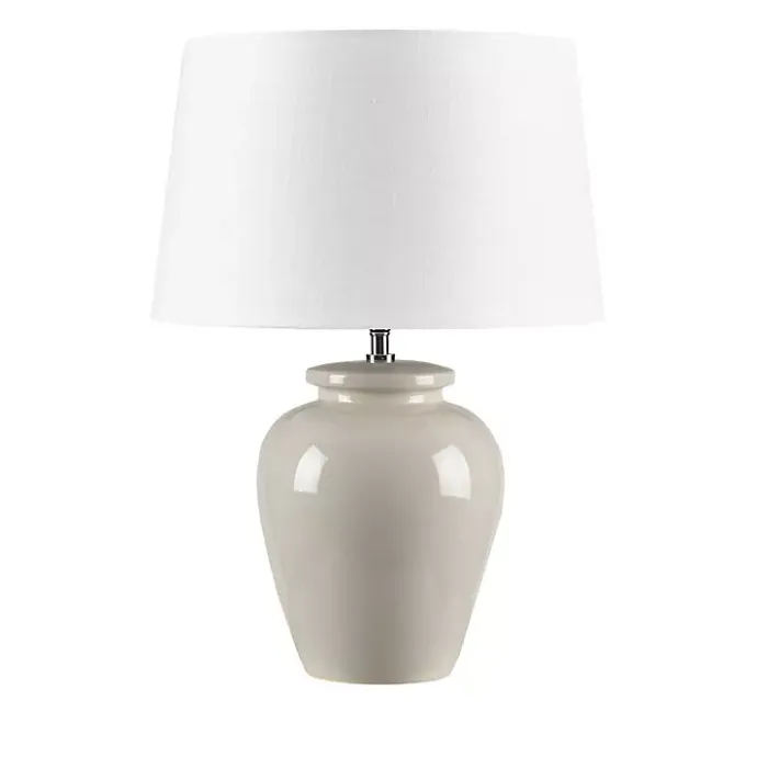 Best Kirklands Home Cream Glazed Ceramic Anzio Table Lamp White