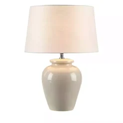 Best Kirklands Home Cream Glazed Ceramic Anzio Table Lamp White