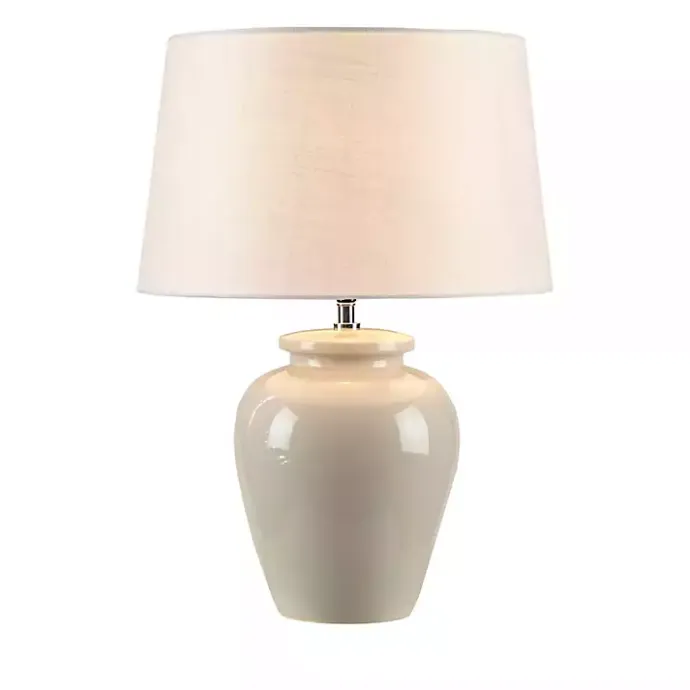 Best Kirklands Home Cream Glazed Ceramic Anzio Table Lamp White