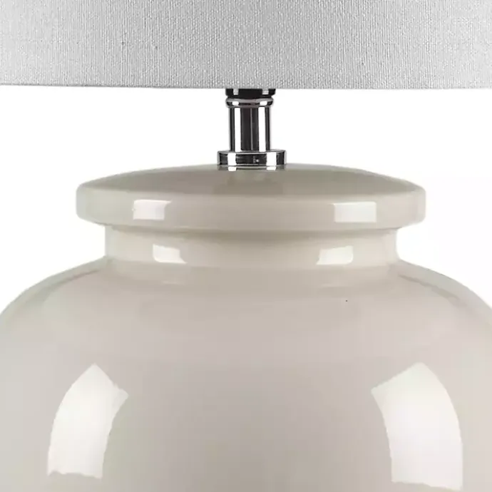 Best Kirklands Home Cream Glazed Ceramic Anzio Table Lamp White