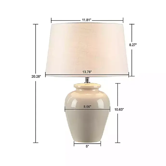 Best Kirklands Home Cream Glazed Ceramic Anzio Table Lamp White