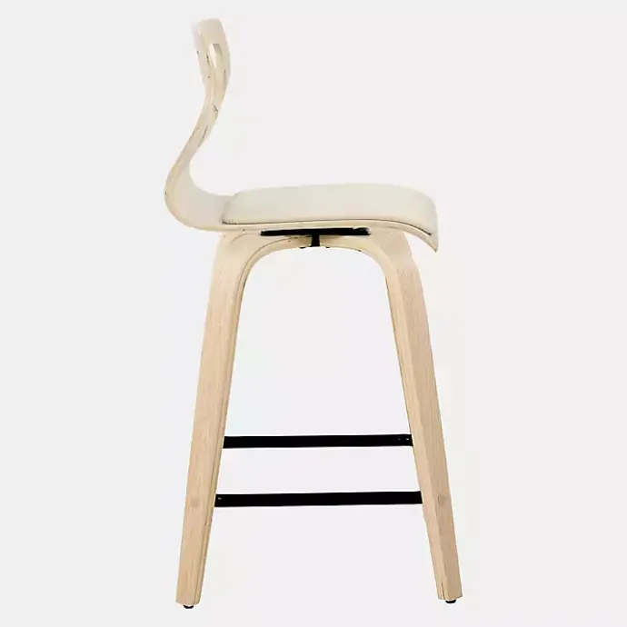 Hot Kirklands Home Cream Golia Swivel Counter Stools, Set of 2 Ivory