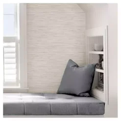 Outlet Kirklands Home Cream Grassweave Peel and Stick Wallpaper