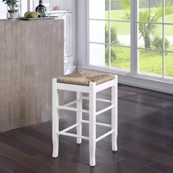 Best Kirklands Home Cream Handwoven Counter Stool White