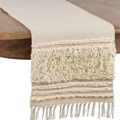 Online Kirklands Home Cream Knotted Cotton Table Runner Ivory