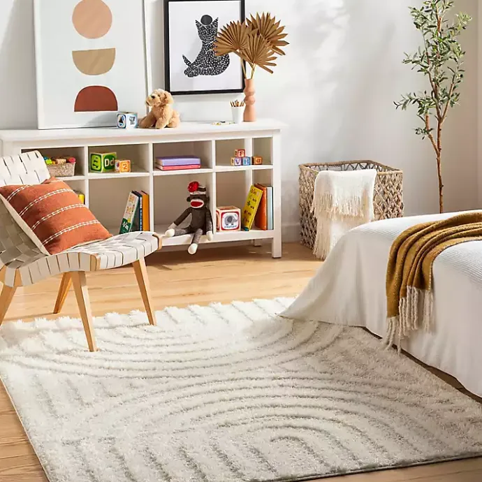 Online Kirklands Home Cream Modern Curve Area Rug, 5x7 Ivory
