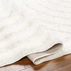 Hot Kirklands Home Cream Modern Curve Area Rug, 6x9 Ivory