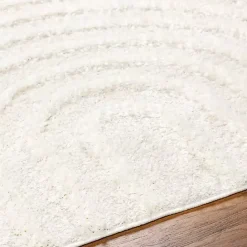 Hot Kirklands Home Cream Modern Curve Area Rug, 6x9 Ivory