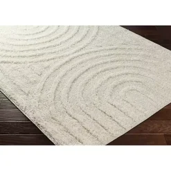 Hot Kirklands Home Cream Modern Curve Area Rug, 6x9 Ivory