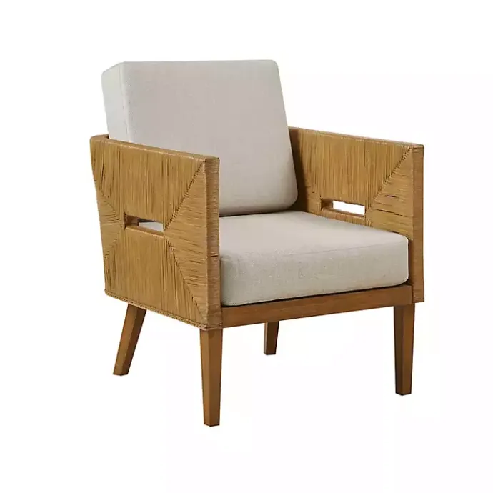 Online Kirklands Home Cream Natural Rattan Accent Chair White