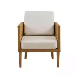Online Kirklands Home Cream Natural Rattan Accent Chair White