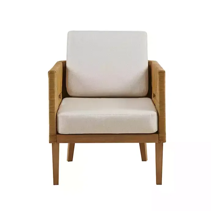 Online Kirklands Home Cream Natural Rattan Accent Chair White