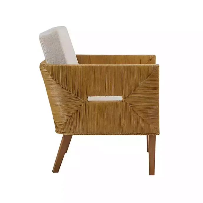 Online Kirklands Home Cream Natural Rattan Accent Chair White