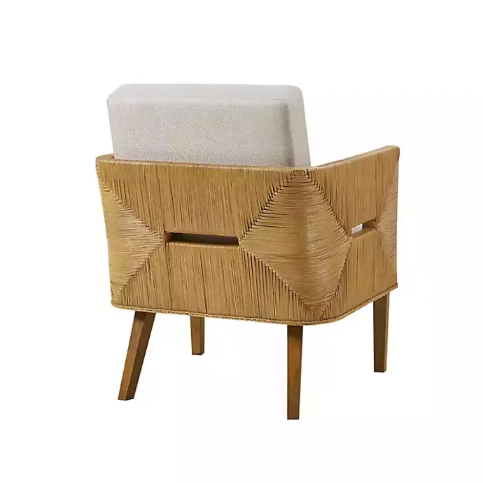 Online Kirklands Home Cream Natural Rattan Accent Chair White