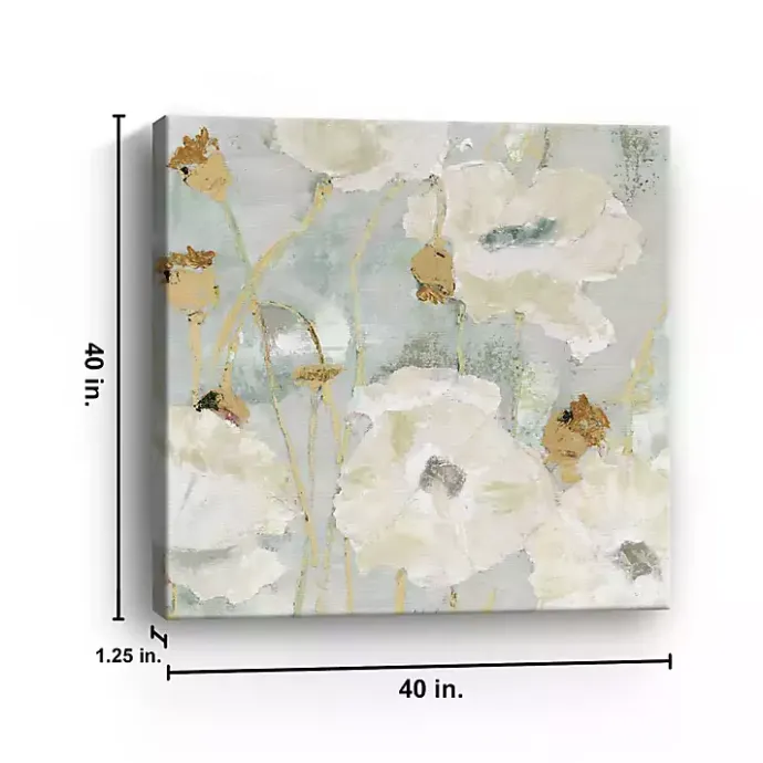 Kirklands Home Cream Poppies in the Wind Giclee Canvas Art Print
