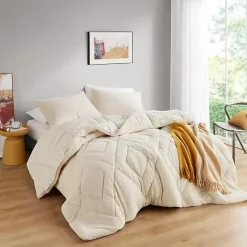 Sale Kirklands Home Cream Quilted Teddy 3-pc. Full/Queen Comforter Set Ivory