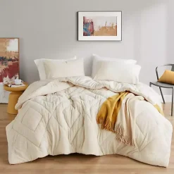 Sale Kirklands Home Cream Quilted Teddy 3-pc. Full/Queen Comforter Set Ivory