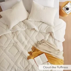 Sale Kirklands Home Cream Quilted Teddy 3-pc. Full/Queen Comforter Set Ivory
