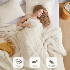 Sale Kirklands Home Cream Quilted Teddy 3-pc. Full/Queen Comforter Set Ivory