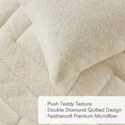 Kirklands Home Cream Quilted Teddy 3-pc. King Comforter Set Ivory