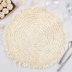 Clearance Kirklands Home Cream Rustic Raffia Placemats, Set of 4 Ivory