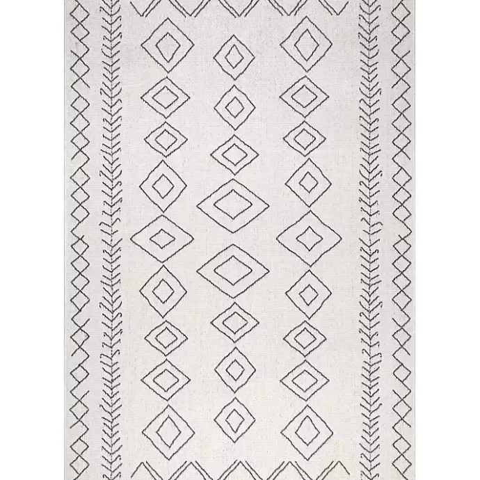 Clearance Kirklands Home Cream Serna Tribal Outdoor Area Rug, 5x7