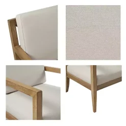 Clearance Kirklands Home Cream Slatted Wood Accent Chair White