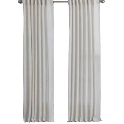 Clearance Kirklands Home Cream Solid Pleated Single Curtain Panel, 84 in. White