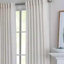 Clearance Kirklands Home Cream Solid Pleated Single Curtain Panel, 84 in. White
