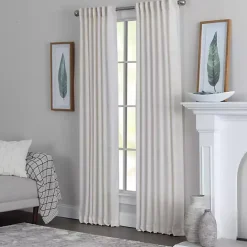 Clearance Kirklands Home Cream Solid Pleated Single Curtain Panel, 84 in. White