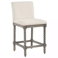 Clearance Kirklands Home Cream Spindle Legs Counter Stool Ivory