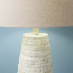 Discount Kirklands Home Cream Textured Maggie Table Lamp Tan