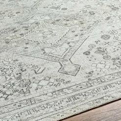 Outlet Kirklands Home Cream Traditional Washable Area Rug, 6x9 Ivory