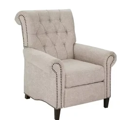 Online Kirklands Home Cream Tufted Back Nailhead Trim Recliner Armchair Ivory