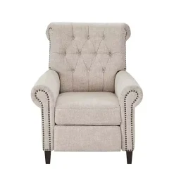 Online Kirklands Home Cream Tufted Back Nailhead Trim Recliner Armchair Ivory