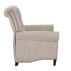 Online Kirklands Home Cream Tufted Back Nailhead Trim Recliner Armchair Ivory