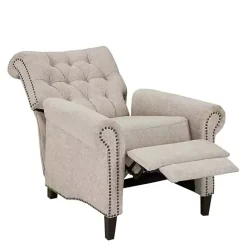 Online Kirklands Home Cream Tufted Back Nailhead Trim Recliner Armchair Ivory