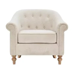 Outlet Kirklands Home Cream Tufted Farmhouse Accent Chair White