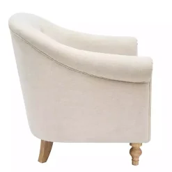 Outlet Kirklands Home Cream Tufted Farmhouse Accent Chair White