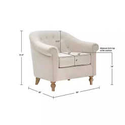 Outlet Kirklands Home Cream Tufted Farmhouse Accent Chair White