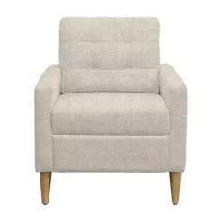 Outlet Kirklands Home Cream Upholstered Tufted Dani Accent Chair White