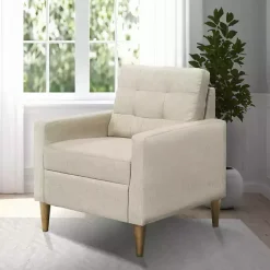 Outlet Kirklands Home Cream Upholstered Tufted Dani Accent Chair White