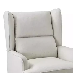 Clearance Kirklands Home Cream Upholstered Wingback Rocking Chair Ivory
