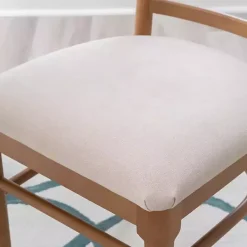New Kirklands Home Cream Upholstered Wood Dining Chairs, Set of 2 White