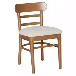 New Kirklands Home Cream Upholstered Wood Dining Chairs, Set of 2 White